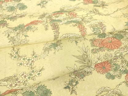 平和屋着物▽上質な小紋 単衣 吉祥花尽くし 正絹 逸品 DAAS0100az