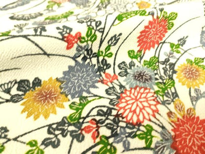 平和屋着物▽上質な小紋 単衣 型染 吉祥花文 正絹 逸品 DAAS0104az