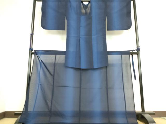 平和屋着物▽道行コート　二部式　スリーシーズン　春夏秋　塵除け　紗　縞　正絹　逸品　DAAS0117az