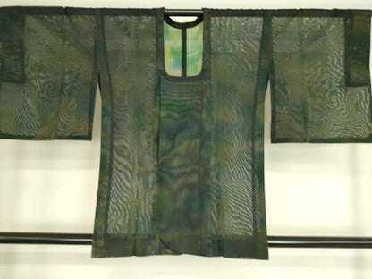 平和屋着物▽道行コート　二部式　スリーシーズン　春夏秋　塵除け　紗　霞文　正絹　逸品　DAAS0116az