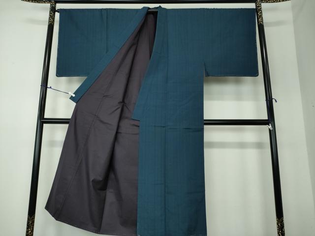 平和屋着物●男性 紬 アンサンブル 長羽織 間道 正絹 逸品 未使用 DAAS3080ps