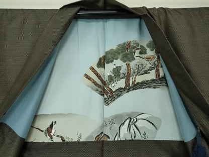 平和屋着物●男性　本場大島紬　アンサンブル　80亀甲　総詰め　正絹　逸品　DAAS3088ps