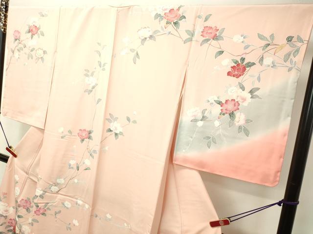 平和屋着物●訪問着 枝花文 暈し染め 金彩 正絹 逸品 DAAS2069tw