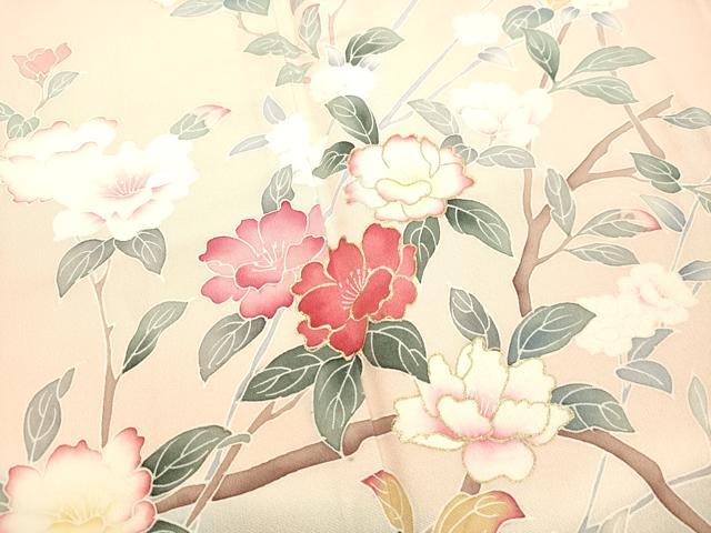 平和屋着物●訪問着 枝花文 暈し染め 金彩 正絹 逸品 DAAS2069tw