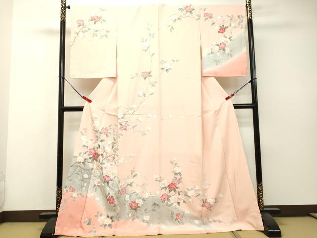 平和屋着物●訪問着 枝花文 暈し染め 金彩 正絹 逸品 DAAS2069tw