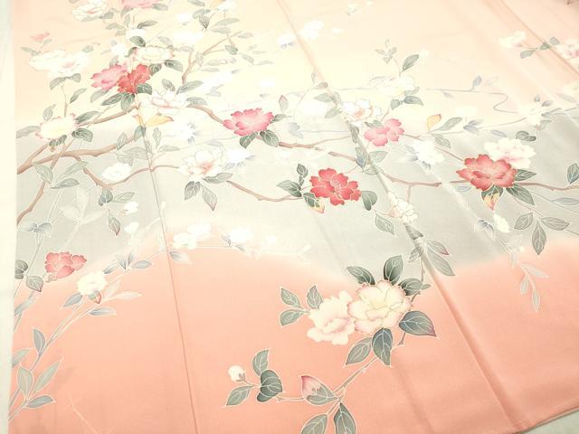 平和屋着物●訪問着 枝花文 暈し染め 金彩 正絹 逸品 DAAS2069tw