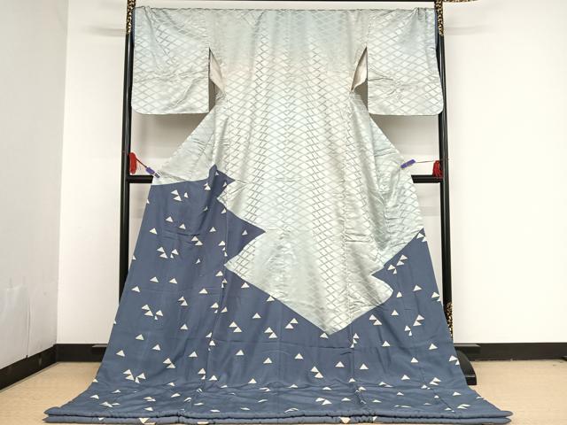 平和屋着物●お引きずり・お引き摺り　訪問着　和装　舞台　舞妓　芸妓　芸者　衣装　鱗　松皮菱地紋　正絹　逸品　AAAT9465np