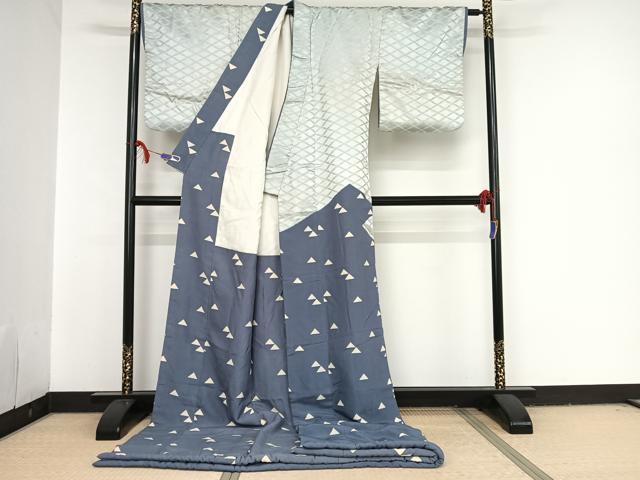 平和屋着物●お引きずり・お引き摺り　訪問着　和装　舞台　舞妓　芸妓　芸者　衣装　鱗　松皮菱地紋　正絹　逸品　AAAT9465np