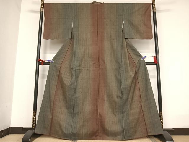 平和屋着物●上質な紬 霞文 正絹 逸品 AAAU0026np