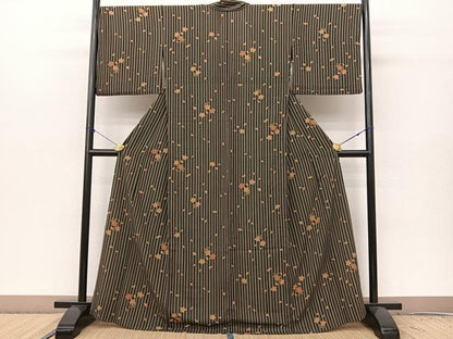 平和屋着物▽小紋 単衣 桜散らし 洗える着物 BAAS8180yc