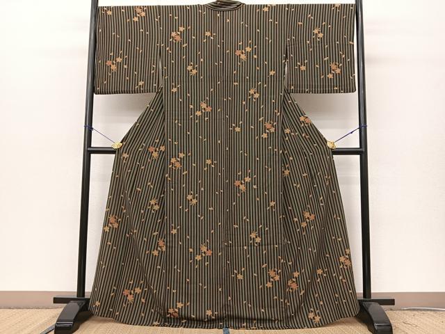 平和屋着物▽小紋 単衣 桜散らし 洗える着物 BAAS8180yc