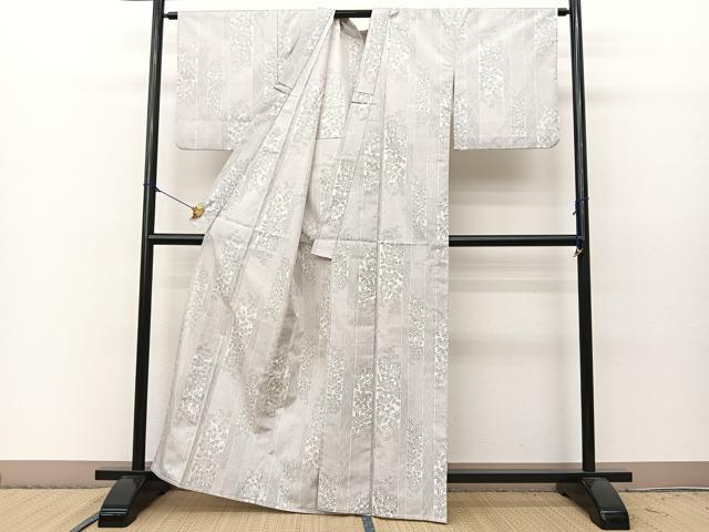 平和屋着物▽紬　単衣　花間道　洗える着物　BAAS8177yc