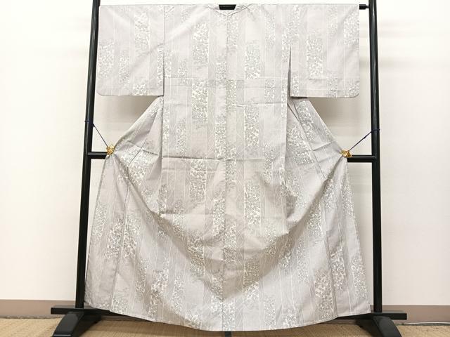 平和屋着物▽紬　単衣　花間道　洗える着物　BAAS8177yc