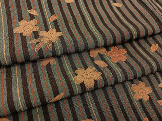 平和屋着物▽小紋 単衣 桜散らし 洗える着物 BAAS8180yc