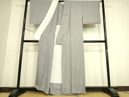 平和屋着物▽上質な色無地 単衣 紋意匠 藤色 ますいわ屋扱い 正絹 逸品 未使用 DAAS0168az