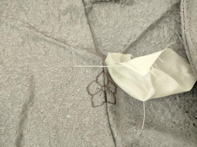 平和屋着物▽上質な色無地 単衣 紋意匠 藤色 ますいわ屋扱い 正絹 逸品 未使用 DAAS0168az