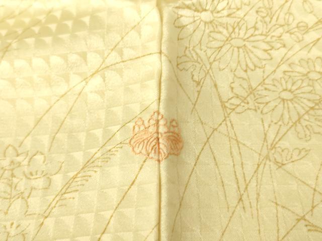 平和屋着物▽訪問着 単衣 駒刺繍 霞花文 金彩 正絹 逸品 DAAS0138az