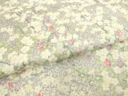 平和屋着物▽上質な小紋　単衣　枝花文　正絹　逸品　DAAS0135az