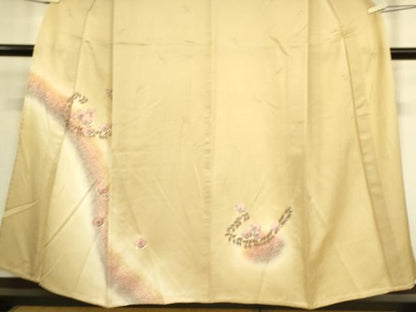 平和屋着物▽訪問着　単衣　花丸文　暈し染め　金彩　正絹　逸品　DAAS0160az