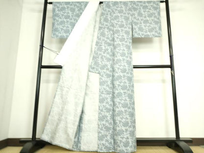 平和屋着物▽本場染大島紬 単衣 牡丹唐草文 正絹 逸品 DAAS0147az