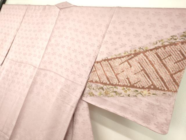 平和屋着物▽訪問着 単衣 絞り 花唐草文 金彩 正絹 逸品 未使用 DAAS0155az