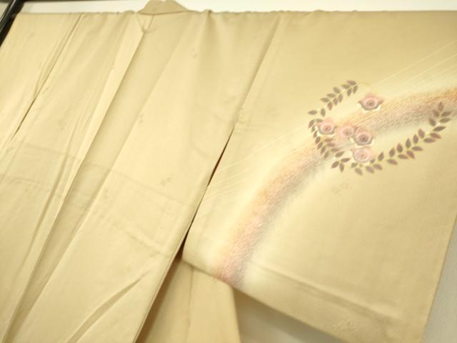 平和屋着物▽訪問着　単衣　花丸文　暈し染め　金彩　正絹　逸品　DAAS0160az