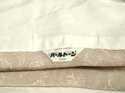 平和屋着物▽上質な小紋　単衣　雪輪花文　鬼しぼ縮緬　正絹　逸品　DAAS0146az