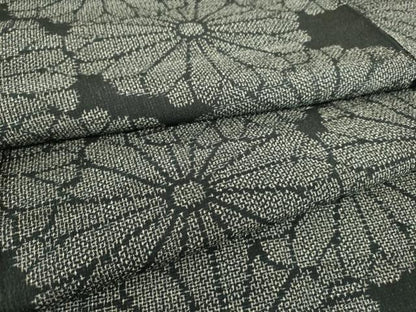 平和屋着物▽本塩沢 単衣 菊尽くし 黒地 正絹 逸品 DAAS0143az