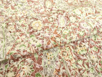 平和屋着物▽上質な小紋 単衣 更紗花文 正絹 逸品 DAAS0148az