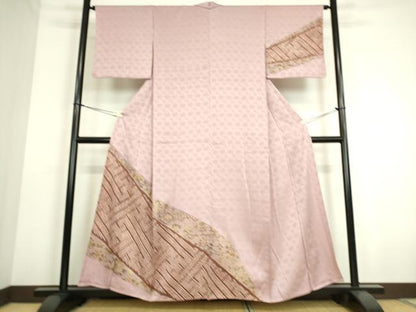 平和屋着物▽訪問着 単衣 絞り 花唐草文 金彩 正絹 逸品 未使用 DAAS0155az