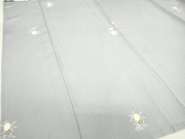 平和屋着物▽上質な小紋 単衣 舞花文 銀通し地 正絹 逸品 DAAS0149az