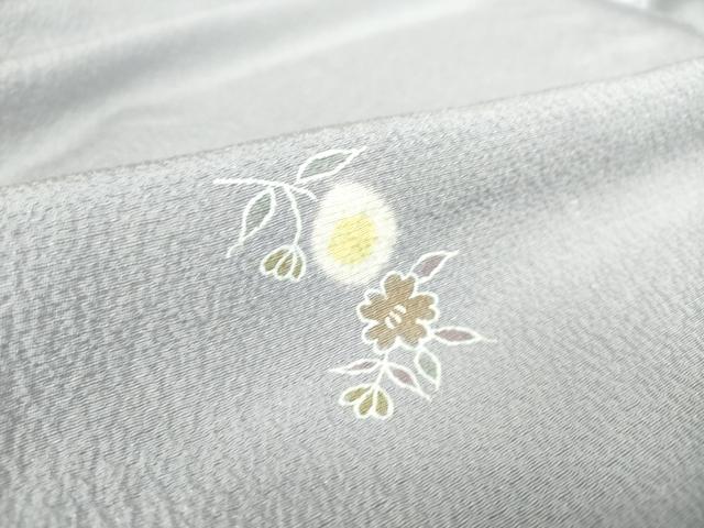 平和屋着物▽上質な小紋 単衣 舞花文 銀通し地 正絹 逸品 DAAS0149az
