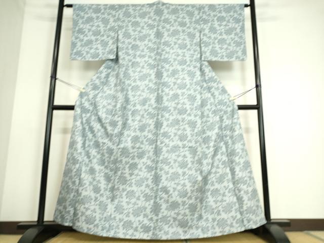 平和屋着物▽本場染大島紬 単衣 牡丹唐草文 正絹 逸品 DAAS0147az