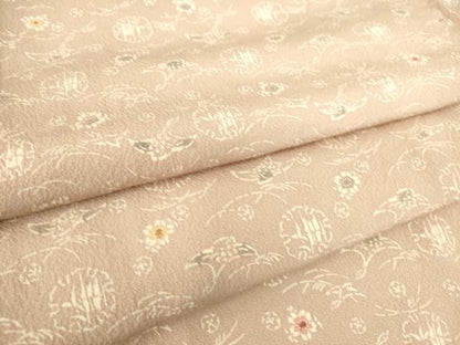 平和屋着物▽上質な小紋　単衣　雪輪花文　鬼しぼ縮緬　正絹　逸品　DAAS0146az