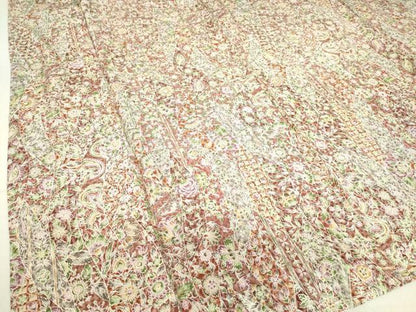 平和屋着物▽上質な小紋 単衣 更紗花文 正絹 逸品 DAAS0148az