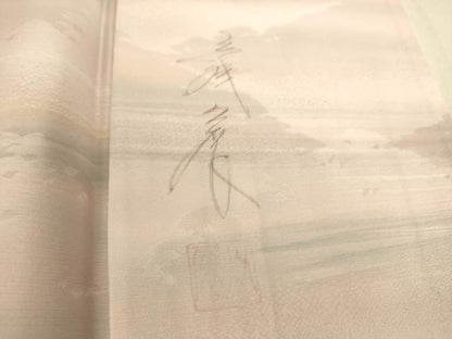 平和屋着物▽染色家 岩浅公展 訪問着 単衣 霞風景文 正絹 逸品 DAAS0162az