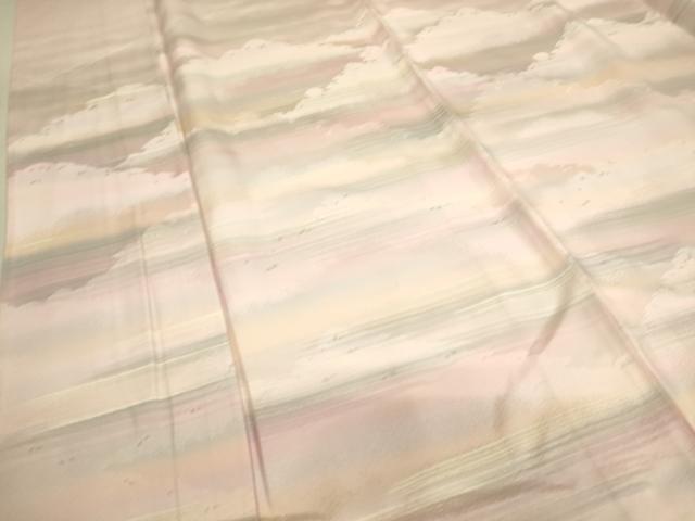 平和屋着物▽染色家 岩浅公展 訪問着 単衣 霞風景文 正絹 逸品 DAAS0162az