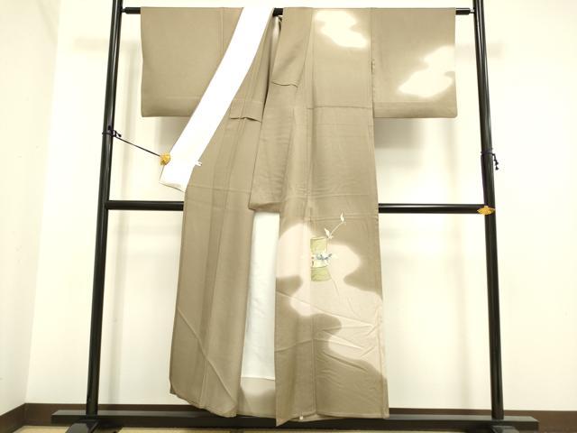 平和屋着物▽訪問着 単衣 刺繍 枝葉文 金糸 正絹 逸品 DAAS4013du