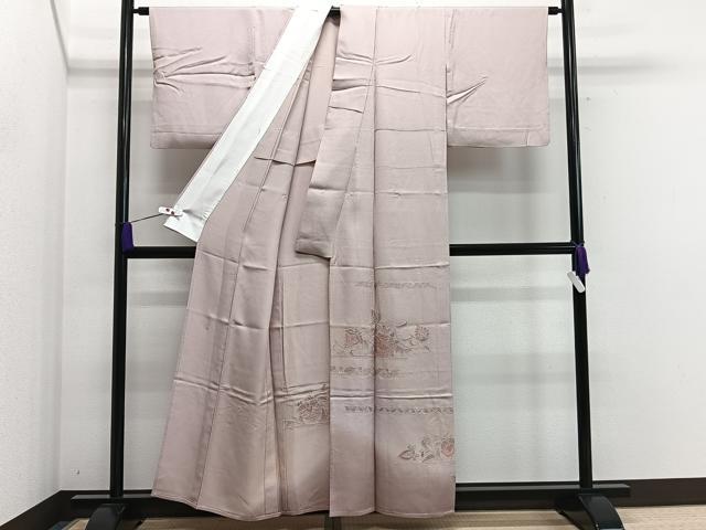 平和屋着物▽中国三大刺繍 スワトウ刺繍 蘇州刺繍 総刺繍 訪問着 単衣 更紗花唐草文 正絹 逸品 CAAS2470xi