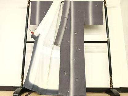 平和屋着物●上質な紬 作家物 舞花文 正絹 逸品 未使用 AAAU8138zg