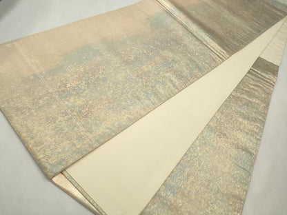 平和屋着物◎六通柄袋帯 霞文 引箔 正絹 逸品 CAAO4480qe