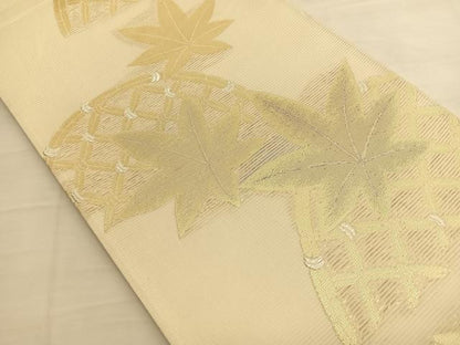 平和屋着物＊夏物 六通柄袋帯 籬楓文 金銀糸 正絹 逸品 BAAS9762du