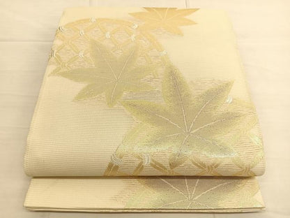 平和屋着物＊夏物 六通柄袋帯 籬楓文 金銀糸 正絹 逸品 BAAS9762du