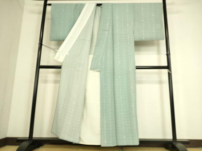 平和屋着物▽上質な小紋 単衣 草花間道 正絹 逸品 DAAS0295az