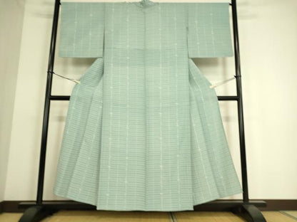 平和屋着物▽上質な小紋 単衣 草花間道 正絹 逸品 DAAS0295az