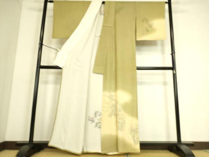 平和屋着物▽訪問着 無双 紗袷 紗×絽 吉祥花文 暈し染め 正絹 逸品 DAAS0291az
