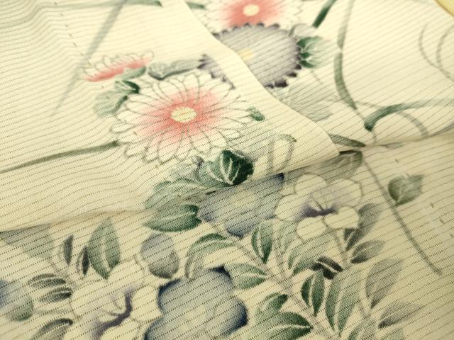 平和屋着物▽訪問着 無双 紗袷 紗×絽 吉祥花文 暈し染め 正絹 逸品 DAAS0291az