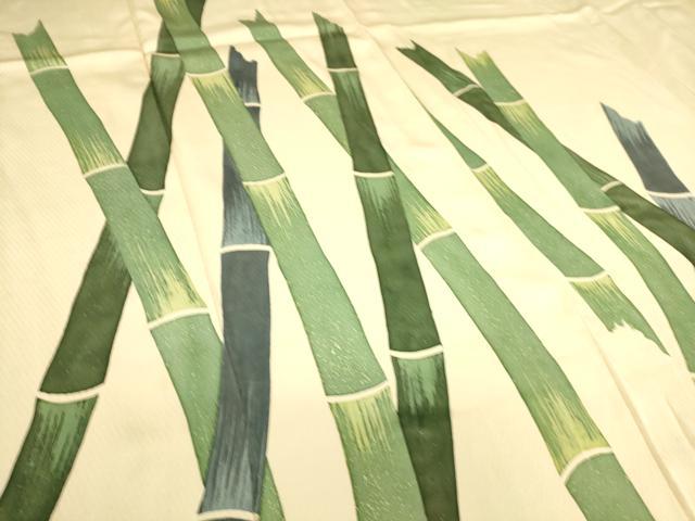 平和屋着物▽訪問着　単衣　竹文　正絹　逸品　DAAS0184az