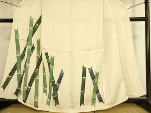 平和屋着物▽訪問着　単衣　竹文　正絹　逸品　DAAS0184az