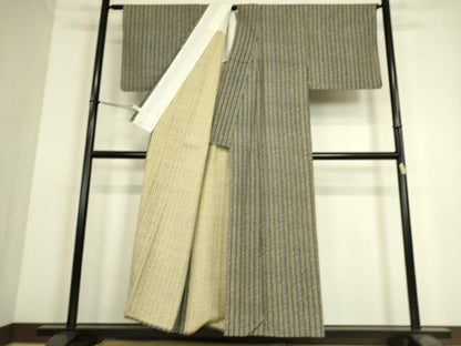 平和屋着物▽上質な小紋 単衣 花間道 正絹 逸品 DAAS0201az